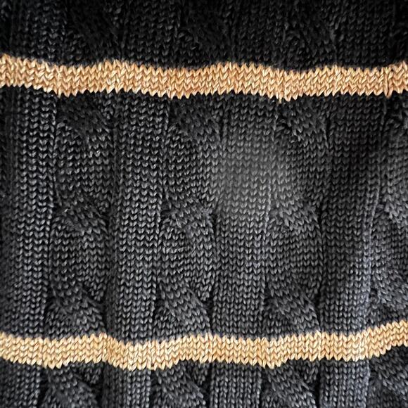Lauren Ralph Lauren Metallic Stripe Cable Knit Sweater 2X Black Boatneck NWT - Picture 6 of 10
